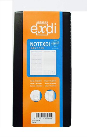 Agenda Classique NOTEXDI 88 x 170 mm Vertical Couverture Plastique Noir x 40 QUOVADIS