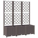 vidaXL Jardinière avec treillis Marron 120x40x136 cm PP