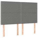vidaXL Sommier tapissier et matelas et LED Gris foncé 140x200 cm Tissu