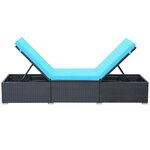vidaXL Chaise longue avec coussin Résine tressée Noir