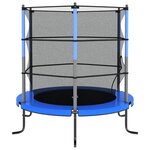 vidaXL Trampoline avec filet de sécurité Rond 140x160 cm Bleu