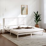 vidaXL Cadre de lit Blanc Bois de pin massif 160x200 cm