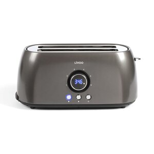 Livoo Grille-pain à affichage numérique 1400 W Gris