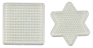 Plaque pour perles à repasser Carré et étoile 8 cm