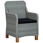vidaXL Salon de jardin 3 Pièces avec coussins Résine tressée Gris clair
