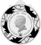Pièce de monnaie en Argent 5 Dollars g 93.3 (3 oz) Millésime 2024 ALFRED HITCHCOCK