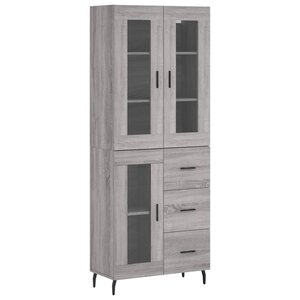 vidaXL Buffet haut Sonoma gris 69 5x34x180 cm Bois d'ingénierie
