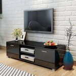 vidaXL Meuble TV à haute brillance Noir 140 x 40 3 x 34 7 cm