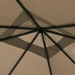 vidaXL Belvédère avec revêtement de poteaux 3x3x2 6 m Taupe 160 g/m²