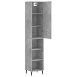 vidaXL Buffet haut Gris béton 34 5x34x180 cm Bois d'ingénierie