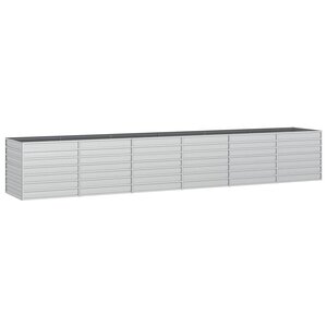 vidaXL Lit surélevé de jardin 480x80x77 cm Acier galvanisé Argenté