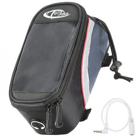 Tectake Étui a vélo pour Smartphone pour cadre de vélo, Imperméable - 20 x 9,5 x 10 cm