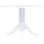 vidaXL Table de salle à manger Blanc 106 cm Bois d'hévéa massif