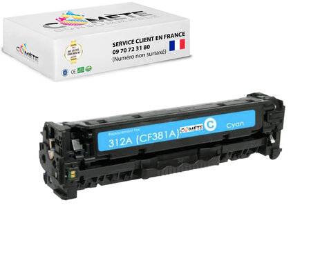 1 toner compatible avec hp 312x cf380x (312a cf380a cyan