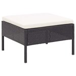 vidaXL Salon de jardin 6 Pièces avec coussins Résine tressée Noir