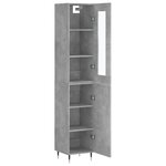 vidaXL Buffet haut Gris béton 34 5x34x180 cm Bois d'ingénierie
