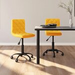 vidaXL Chaises à manger pivotantes lot de 2 jaune moutarde velours