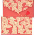 PAPERTREE TAMARA Lot de 5 Enveloppes cadeau 19x10cm Rouge/Or
