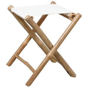 Tabouret pliant en bambou et assise coton