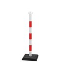 (KIT POTEAUX DE BALISAGE PVC) 6 POTEAUX PVC + 12 M DE CHAÎNE rouge / blanc