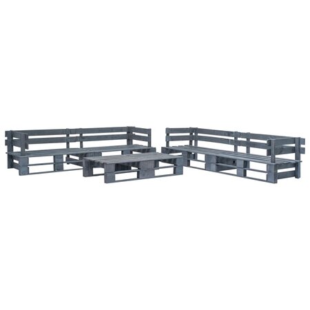 vidaXL Salon de jardin palette 6 Pièces Bois Gris