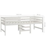 vidaXL Lit mi-haut Blanc Bois massif de pin 90x200 cm