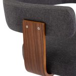 vidaXL Tabourets de bar lot de 2 gris foncé bois courbé et tissu