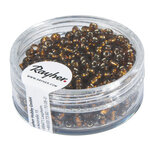 Perle rocaille garniture argentée Brun Ø2 6mm 16 g