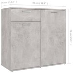 vidaXL Buffet Gris béton 80x36x75 cm Aggloméré