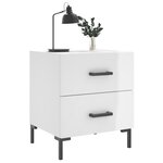 vidaXL Tables de chevet 2 Pièces blanc brillant 40x35x47 5 cm
