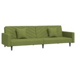 vidaXL Canapé-lit 2 places 2 oreillers repose-pied Vert clair Velours