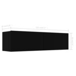 vidaXL Meuble TV Noir 120x30x30 cm Aggloméré