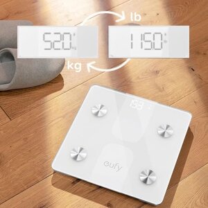 Eufy t9146h21 - balance connectée digitale - bluetooth - 12 mesures - jusque 16 utilisateurs - blanc
