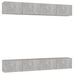 vidaXL Meubles TV 4 Pièces Gris béton 100x30x30 cm Aggloméré