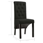 vidaXL Chaises à manger lot de 6 noir tissu