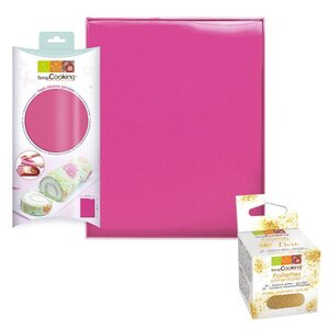 Tapis silicone pour génoise 30 x 40 cm + paillettes dorées