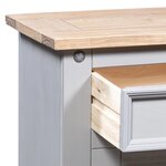 vidaXL Table de chevet Gamme Corona pin mexicain Gris 53x39x67 cm