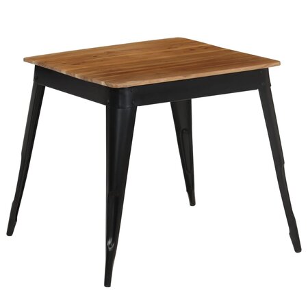 vidaXL Table de salle à manger Bois d'acacia et acier 75x75x76 cm