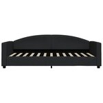 vidaXL Lit de jour avec gigogne et tiroirs noir 90x200 cm tissu