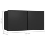 vidaXL Ensemble de meuble TV 8 Pièces Noir Aggloméré