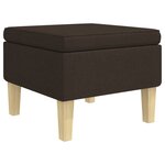 vidaXL Tabouret avec pieds en bois Marron foncé Tissu