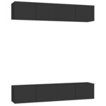 vidaXL Meubles TV 4 Pièces Noir 80x30x30 cm Aggloméré