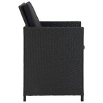 vidaXL Salon de jardin 9 Pièces avec coussins Résine tressée Noir