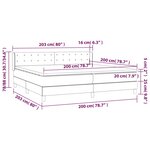 vidaXL Lit à sommier tapissier avec matelas Noir 200x200 cm Tissu