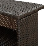 vidaXL Table de bar de jardin Marron 120x55x110 cm Résine tressée
