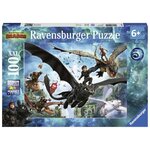 Dragons 3 puzzle 100 pieces xxl - le monde caché - ravensburger - puzzle enfant - des 6 ans