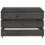 vidaXL Salon de jardin 3 Pièces Bois de pin imprégné de gris