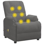 vidaXL Fauteuil de massage électrique Gris foncé Similicuir daim