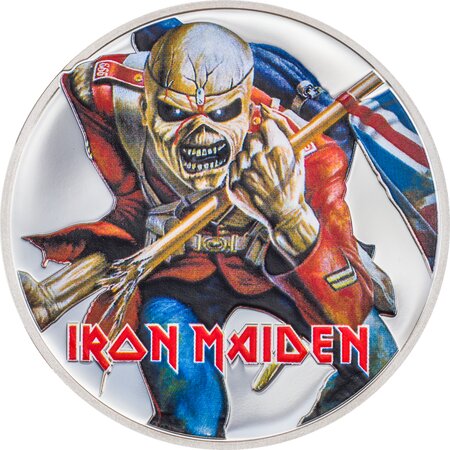 EDDIE THE TROOPER Iron Maiden 1 onces argent monnaie 5 Dollars Cook Islands 2023