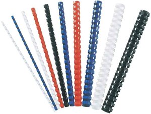 Baguettes de reliure plastiques  format a4  6 mm  noir pack 100 fellowes